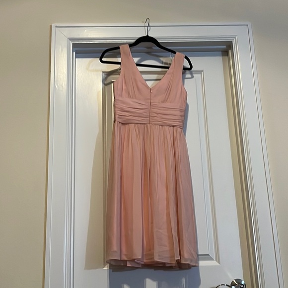 Pink Flowy Silk V-neck dress - Picture 2 of 5